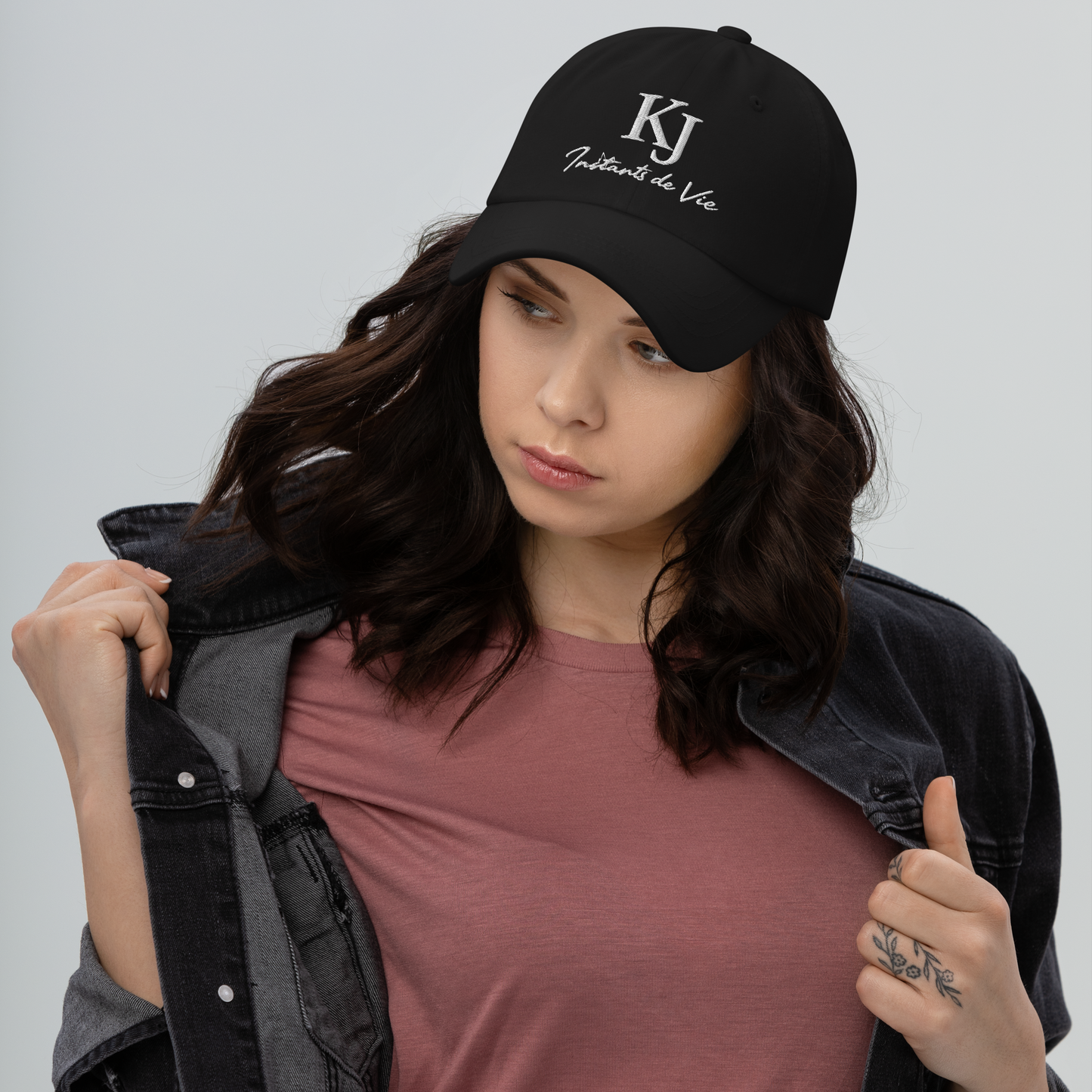 Casquette KJ instants de vie brodée noir